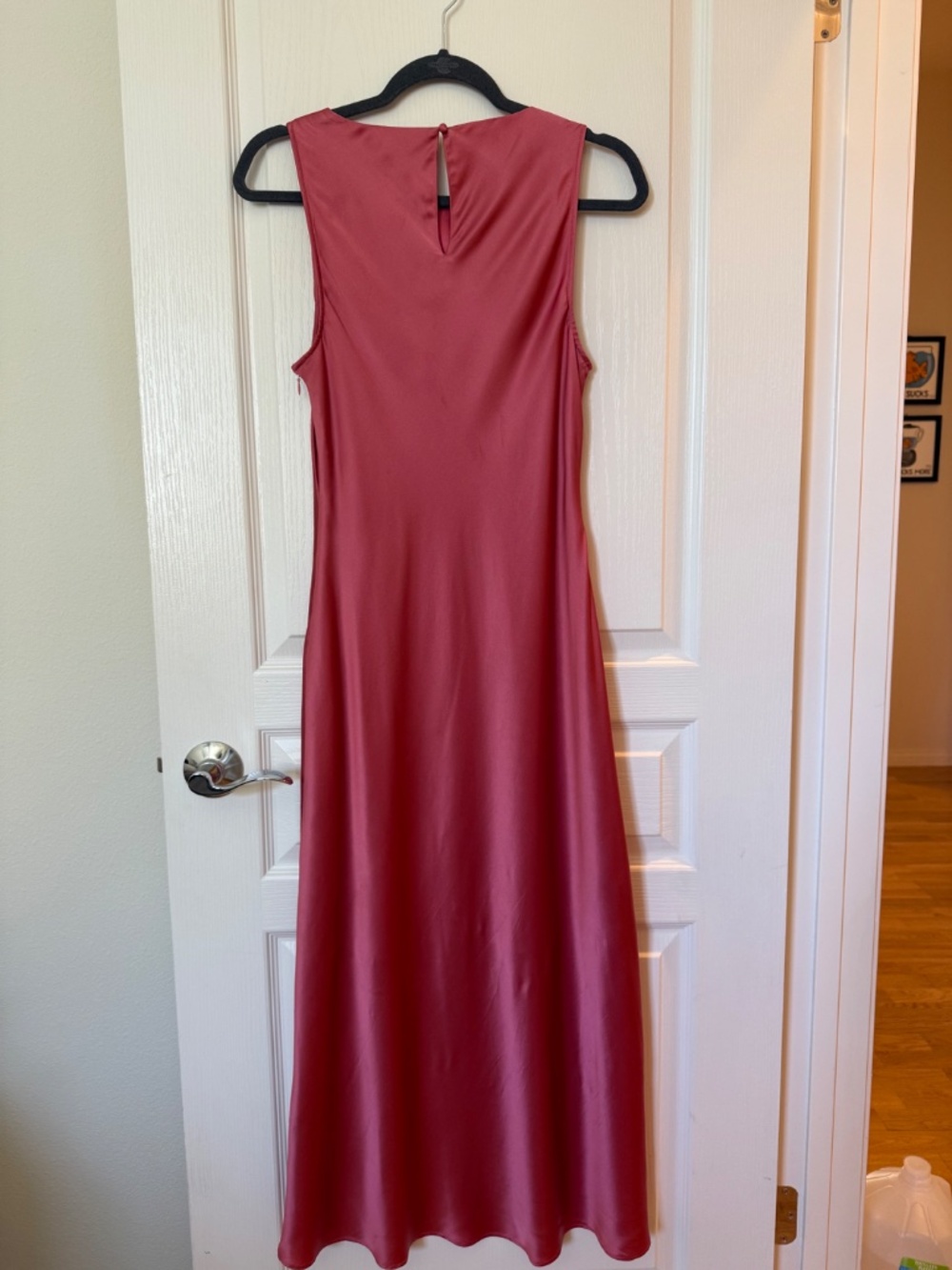 PAIGE Silk Sleeveless Cutout Midi Dress | Rosewood Mauve | Size M - Picture 3 of 5